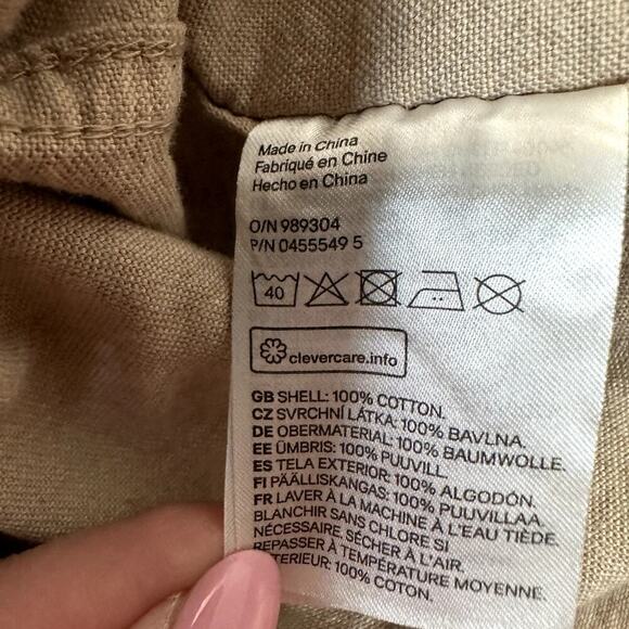 H&M L.O.G.G Tan Cotton Button Up Shirt Women's Size M - Picture 5 of 6